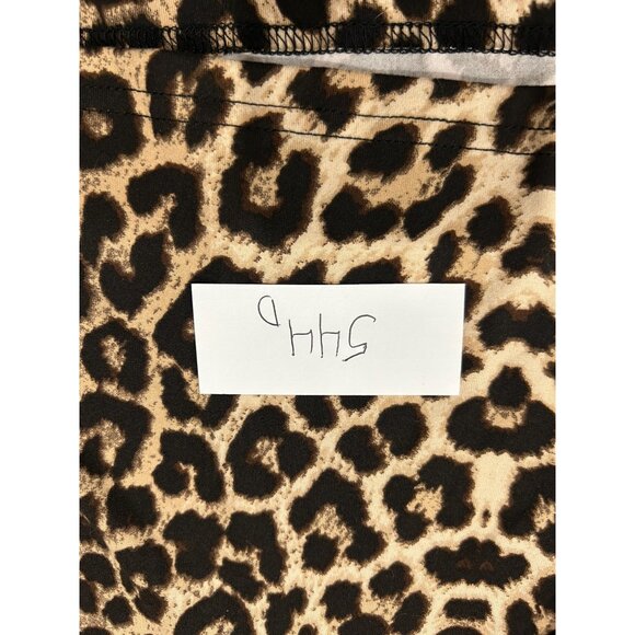 ChicMe Leopard Print Long-Sleeve Top With Deep V Neck Twist Detail Size Large - Picture 9 of 10